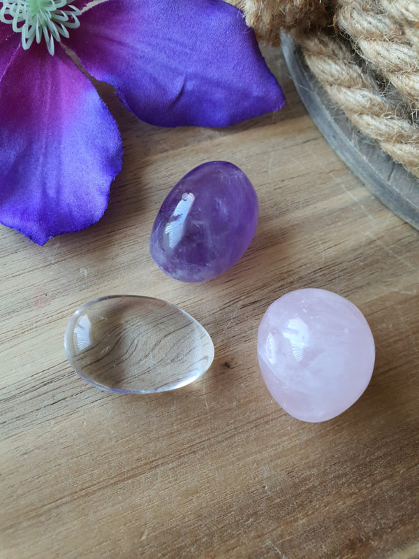 Gouden driehoek set rond geslepen middel. (set 17)