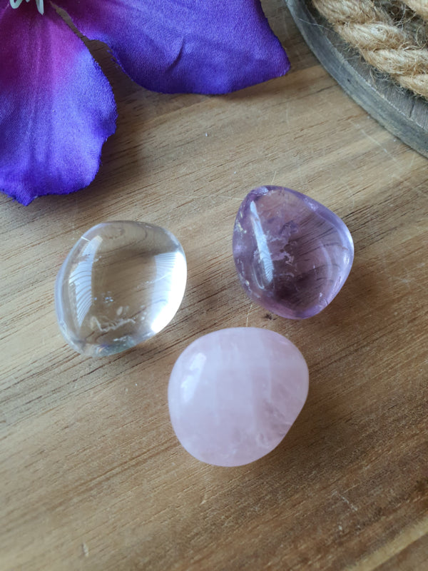 Gouden driehoek set rond geslepen middel. (set 19)