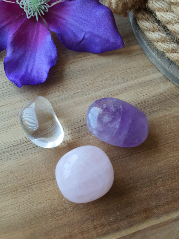 Gouden driehoek set rond geslepen middel. (set 21)