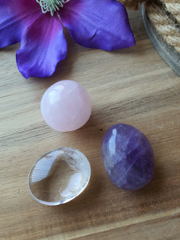 Gouden driehoek set rond geslepen middel. (set 23)