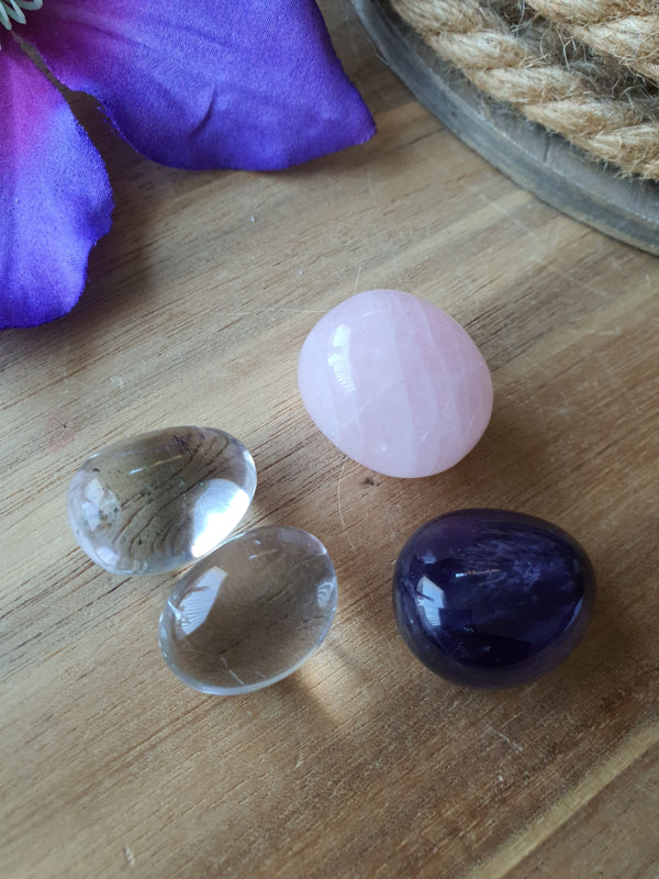 Gouden driehoek set rond geslepen middel. (set 27)