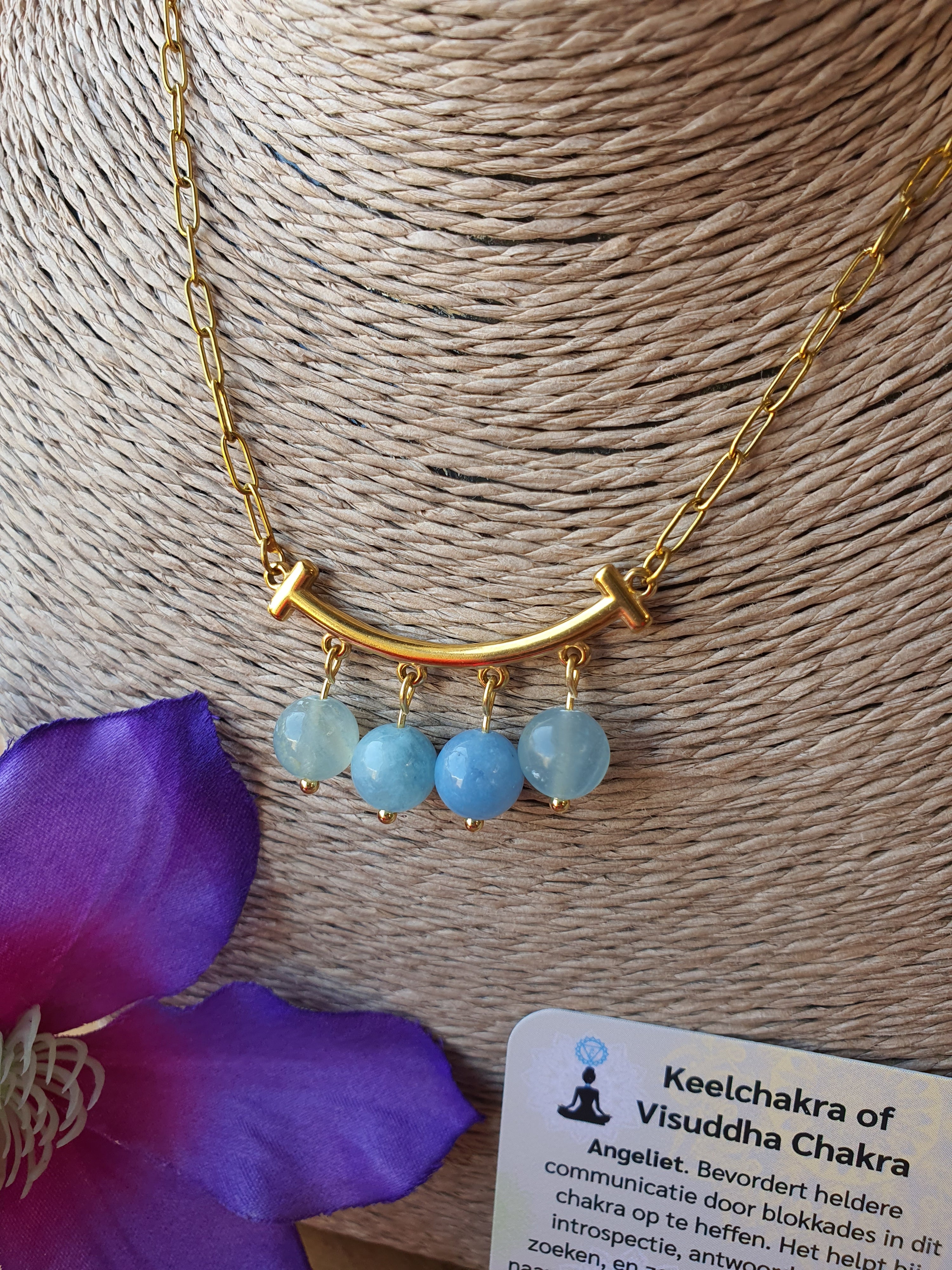 Edelstenen Chakra Ketting Keelchakra of Visuddha Chakra