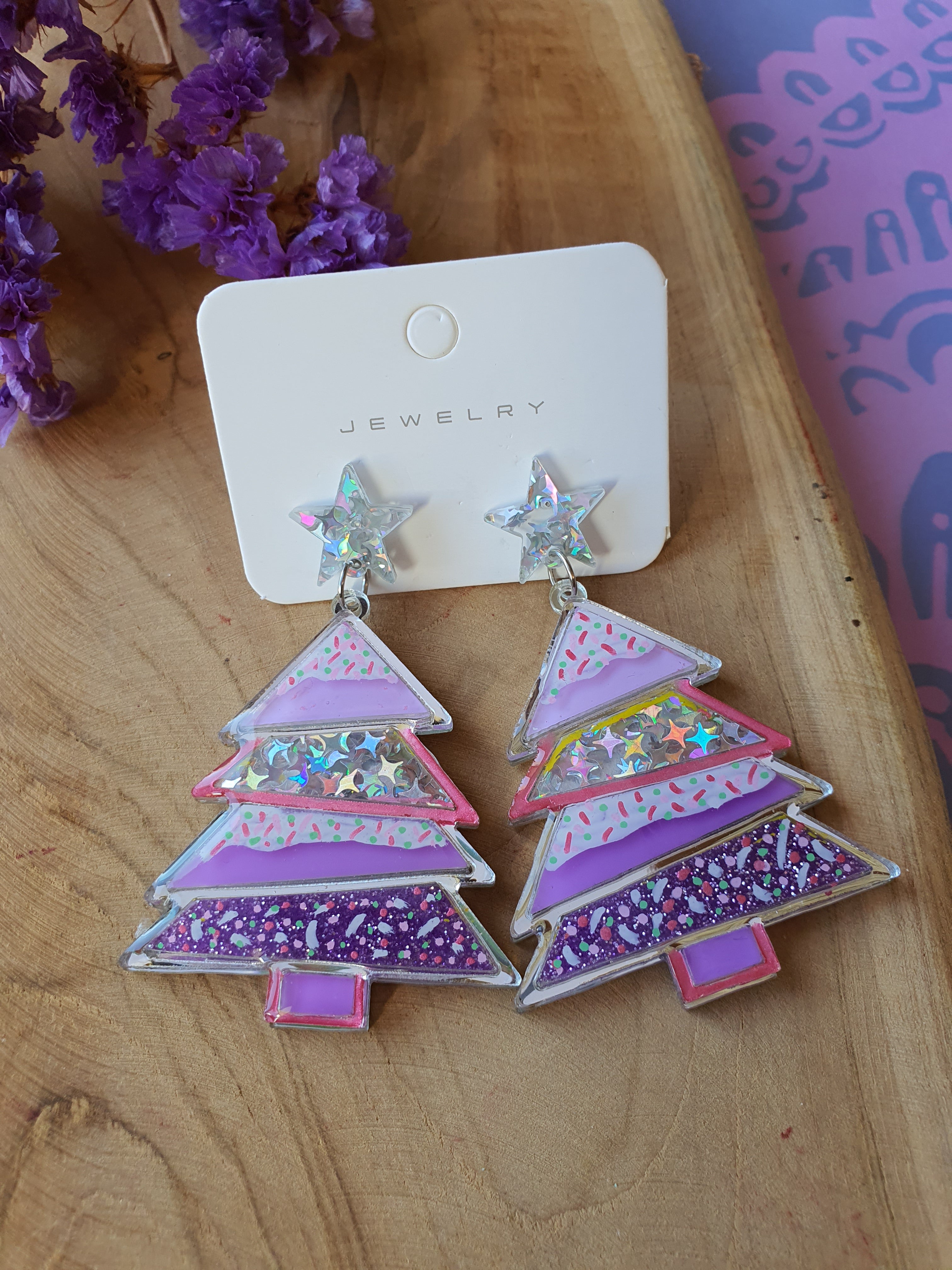 Kerst oorbellen | Kerstboom oorhangers (nr 10002)