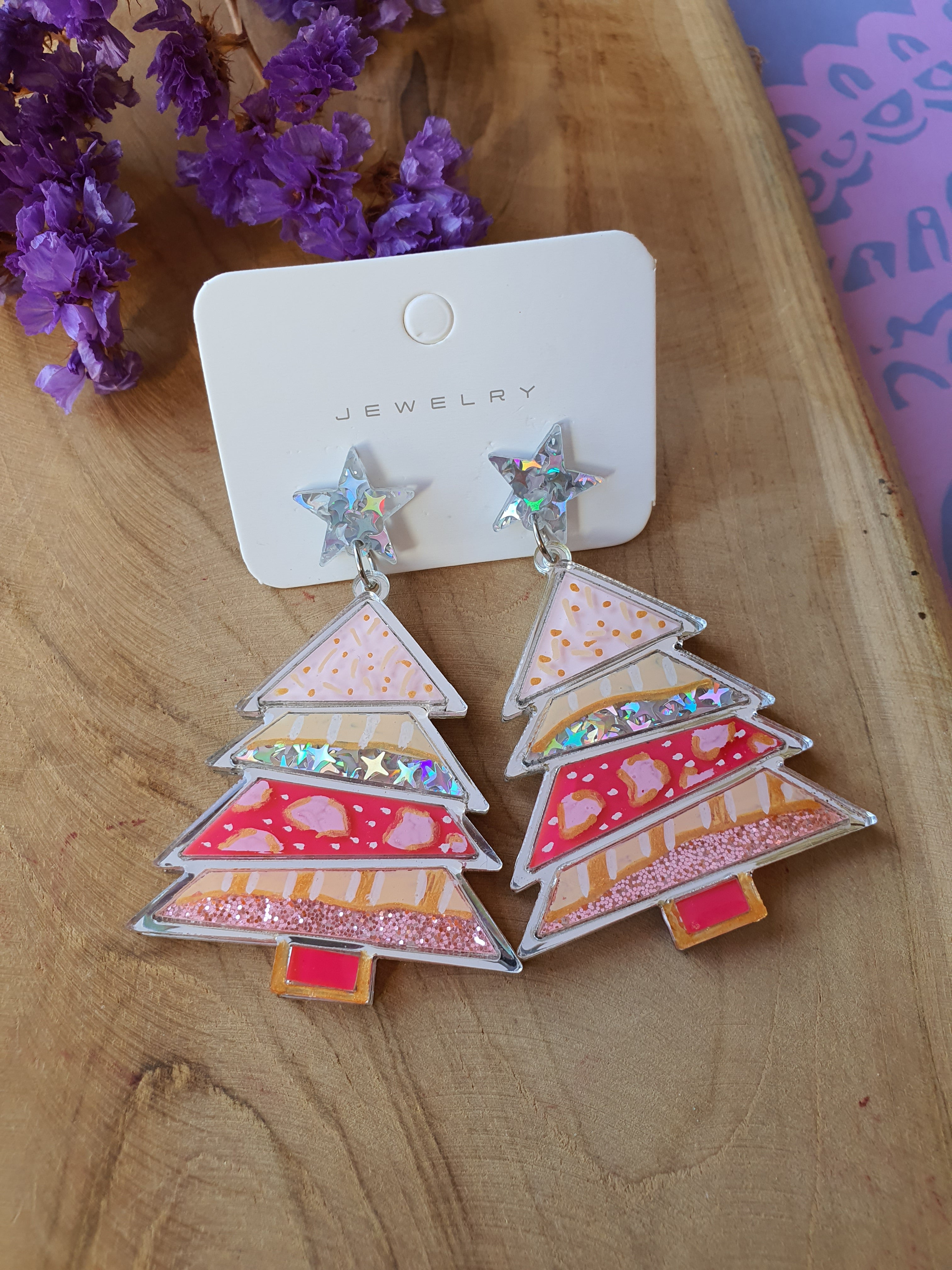 Kerst oorbellen | Kerstboom oorhangers (nr 10007)