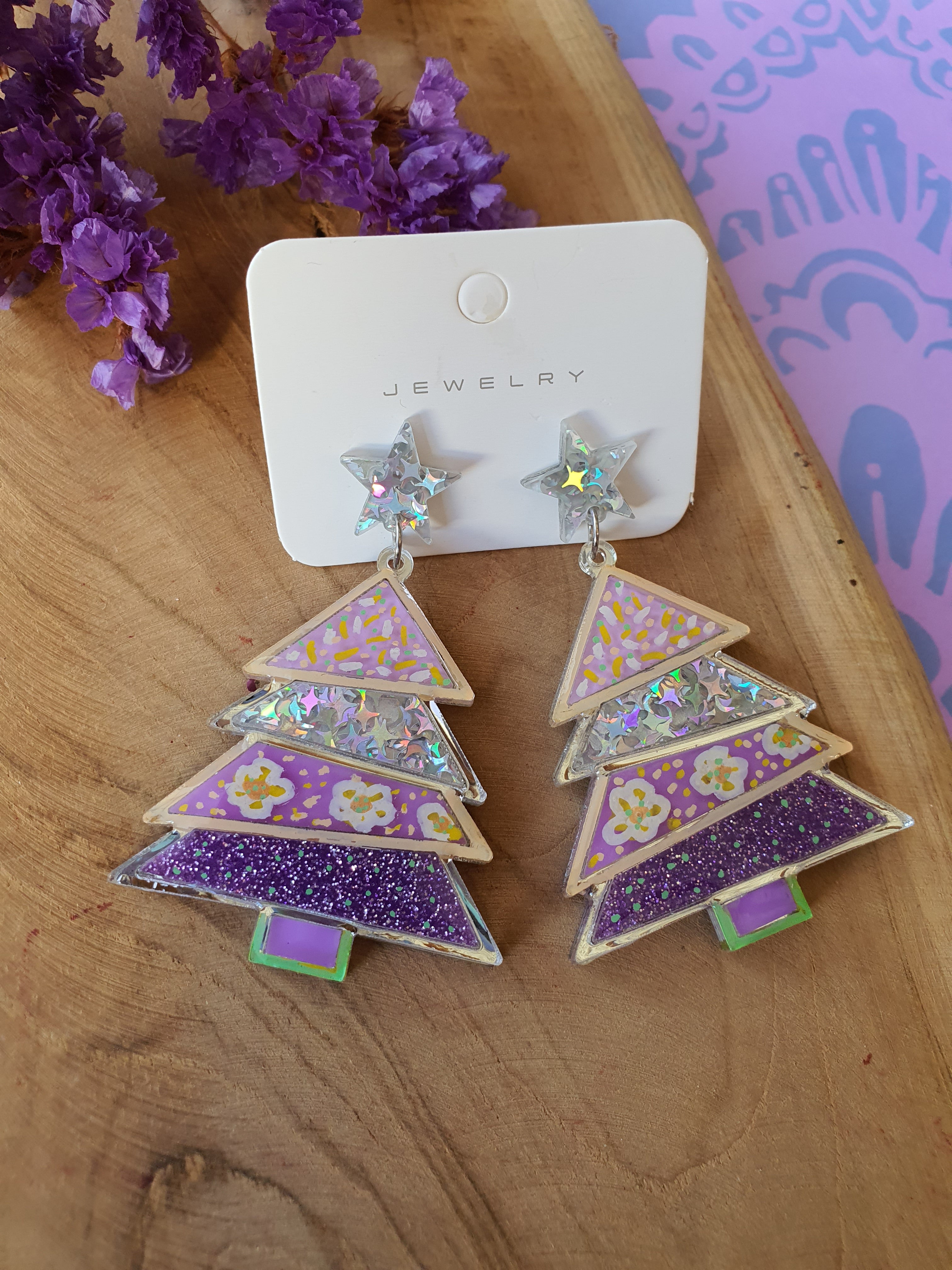 Kerst oorbellen | Kerstboom oorhangers (nr 10017)