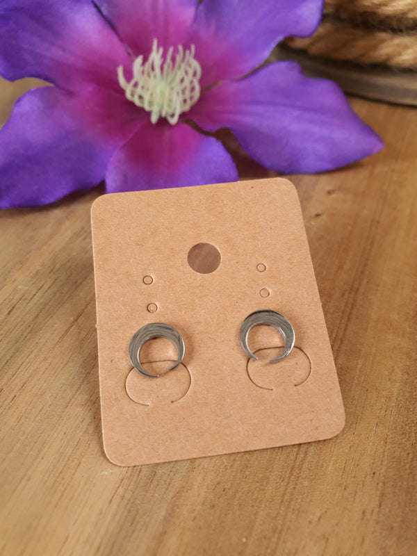 Maan Oorstekers RVS Zilver (nr 2).