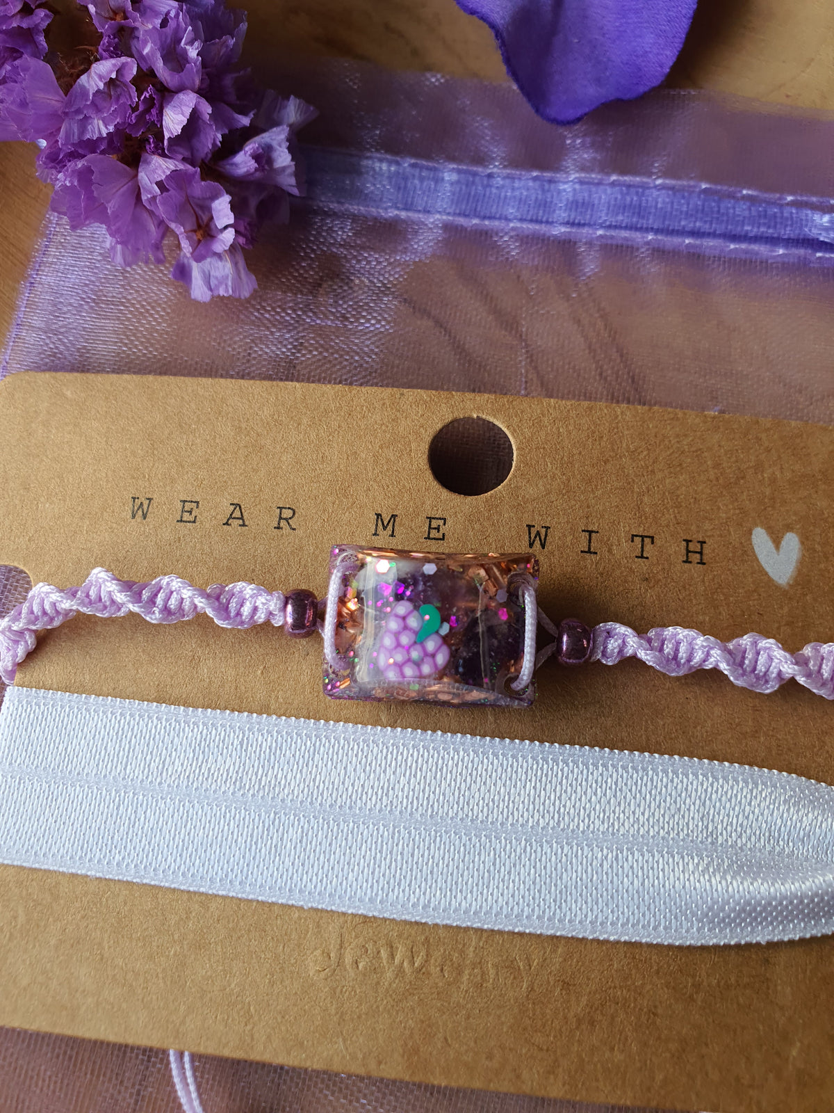 Orgonite Armband voor kind Amethist en Bergkristal