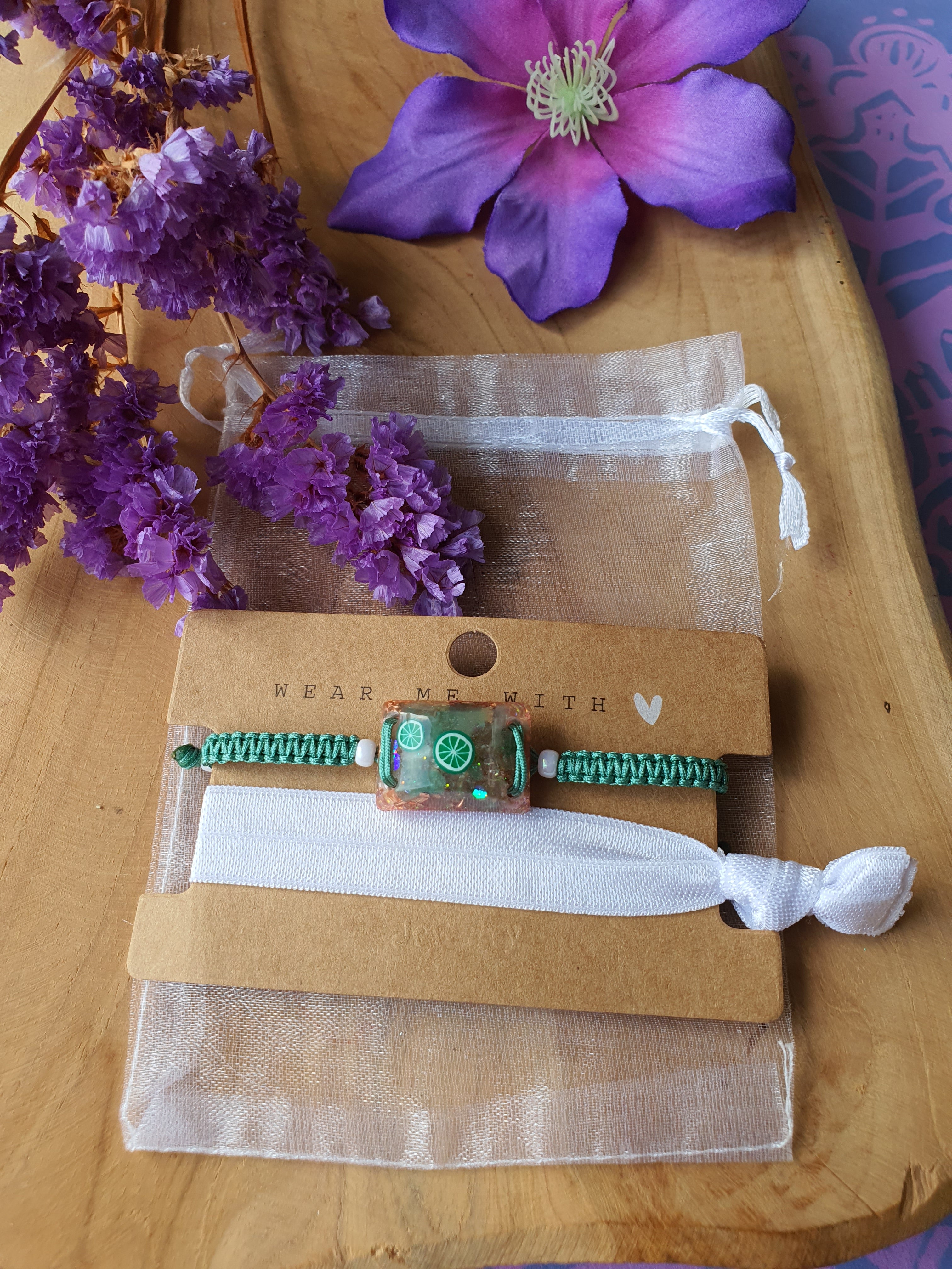 Orgonite Armband voor kind Groene Aventurijn en Bergkristal ( nr 3021)