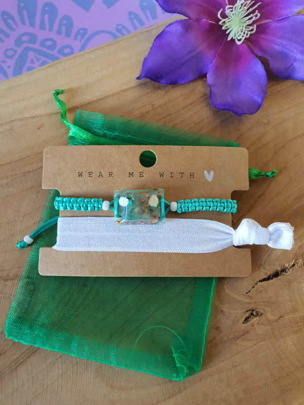 Orgonite Armband voor kind Groene Aventurijn met Bergkristal (nr 3008)