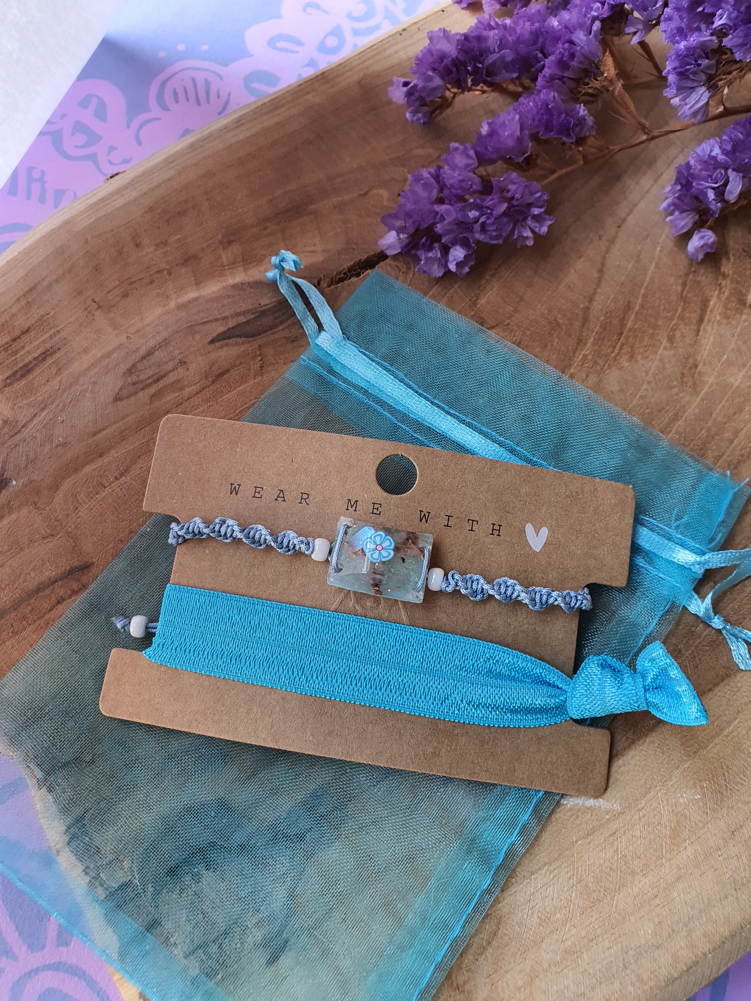 Orgonite Armband voor kind Labradoriet met Bergkristal (nr 3011)