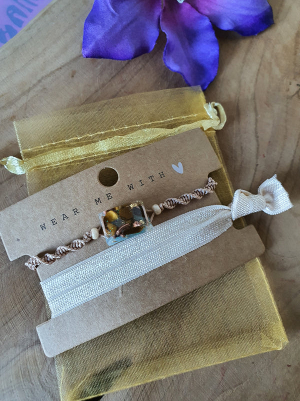 Orgonite Armband voor kind Tijgeroog met Bergkristal (nr 3004)