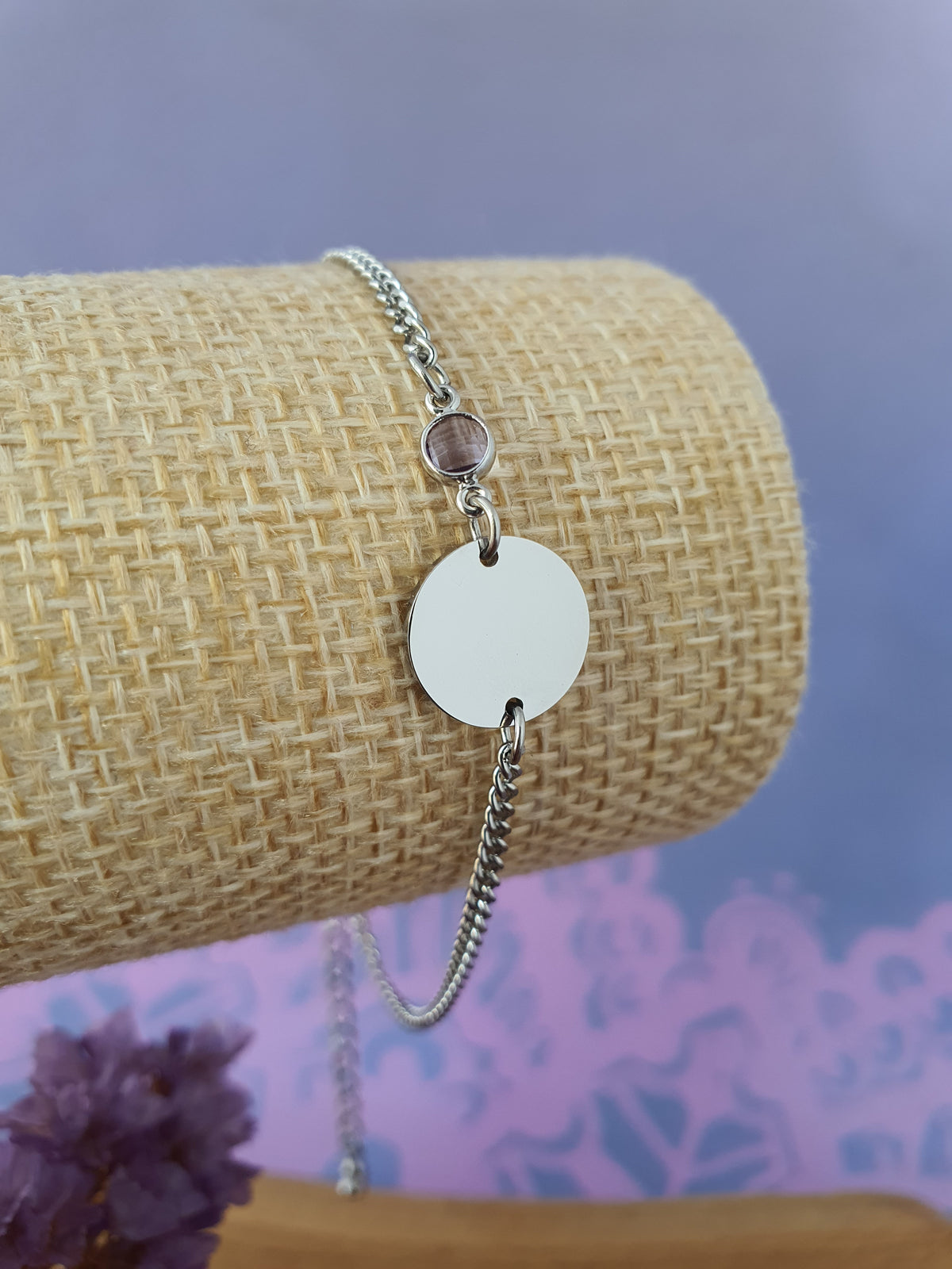 RVS_Zilver_gepersonaliseerde_Graveerbare_Armband_met_Geboortesteen_Juni