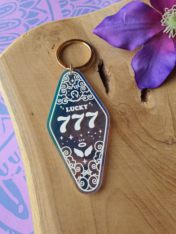 Sleutelhanger met Engelen nummer 777 Lucky