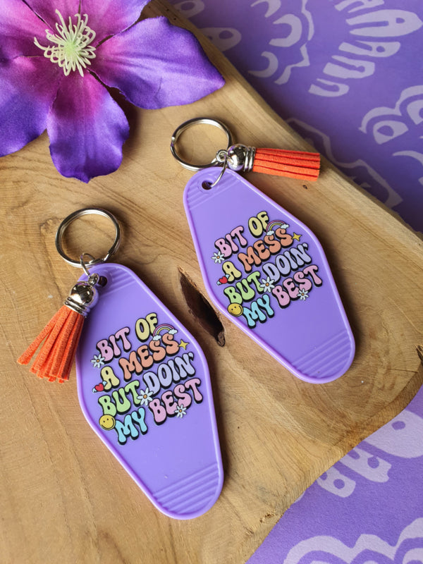 Sleutelhanger met tekst &