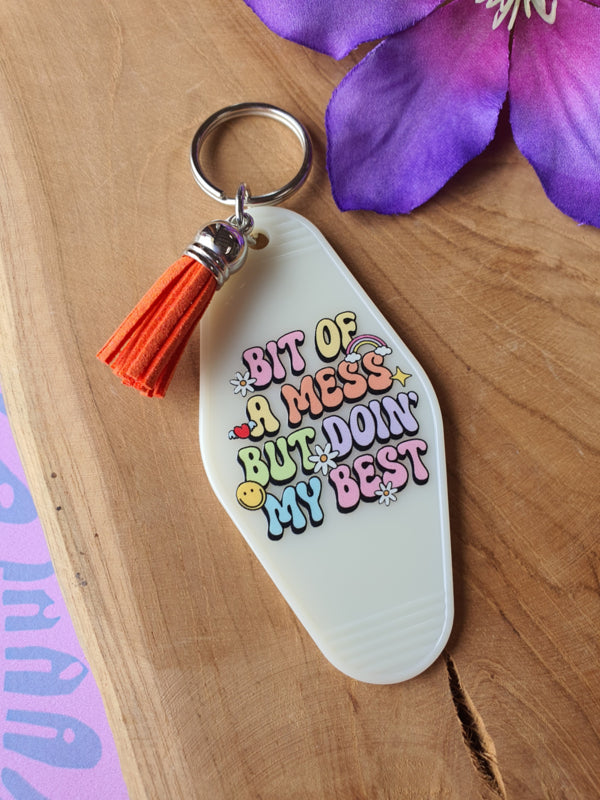 Sleutelhanger met tekst &