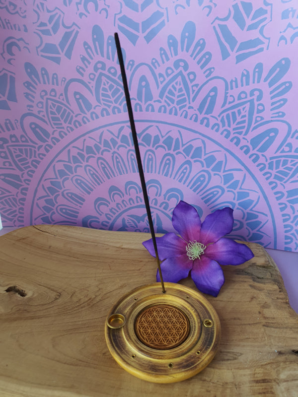 Wierook en kegeltjes brander houder Bloem des Levens / Flower of Life