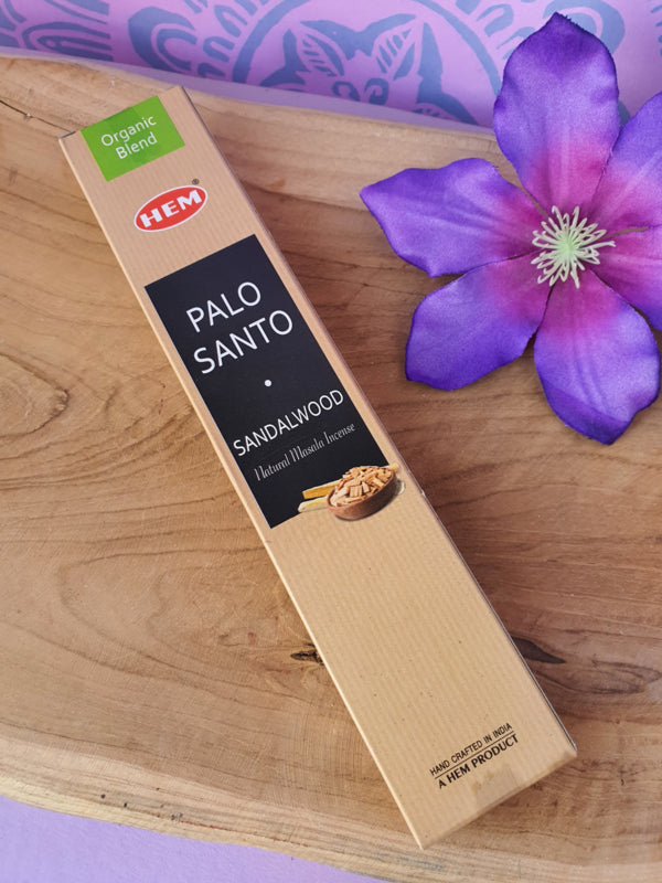 Wierook stokjes HEM Organic Blend - Palo Santo & Sandelwood