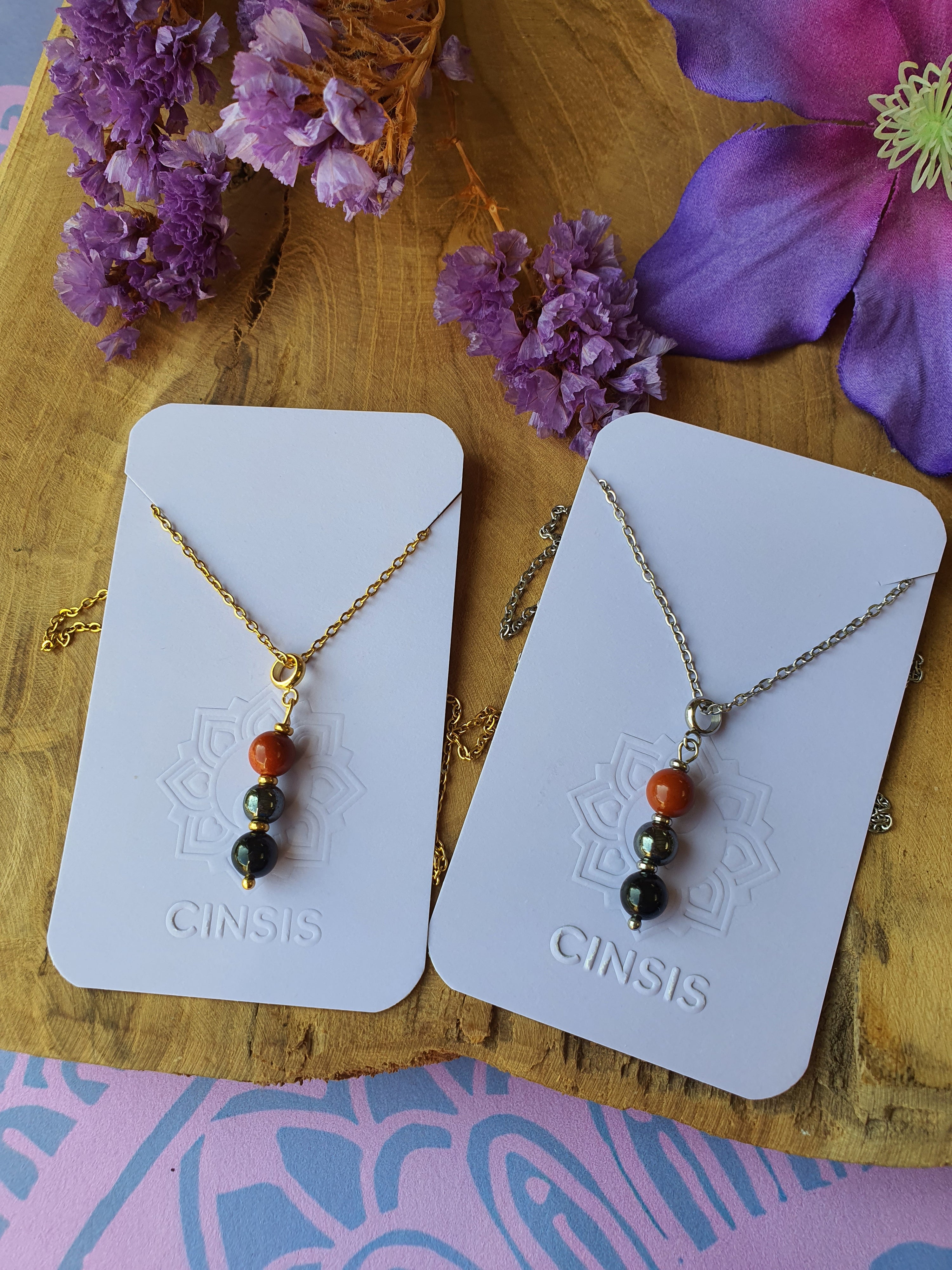 Wortelchakra hanger rvs goud of zilver