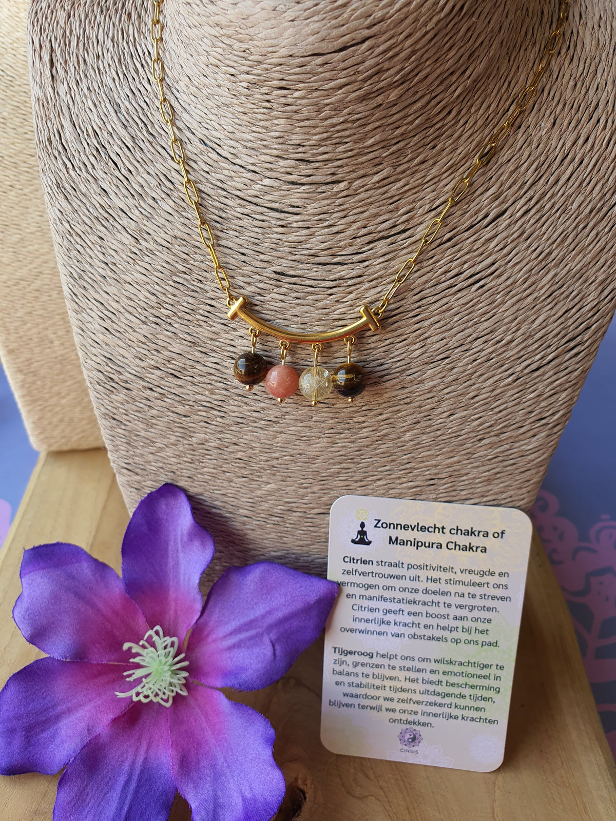 Edelstenen chakra ketting Zonnevlecht(navel)chakra of Manipura Chakra