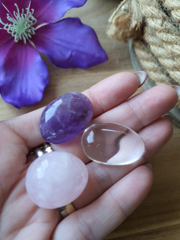 Gouden driehoek set rond geslepen middel. (set 17)