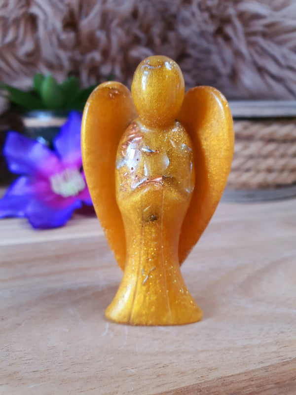 Orgonite engel klein 75mm met Tijgeroog (nr 20)