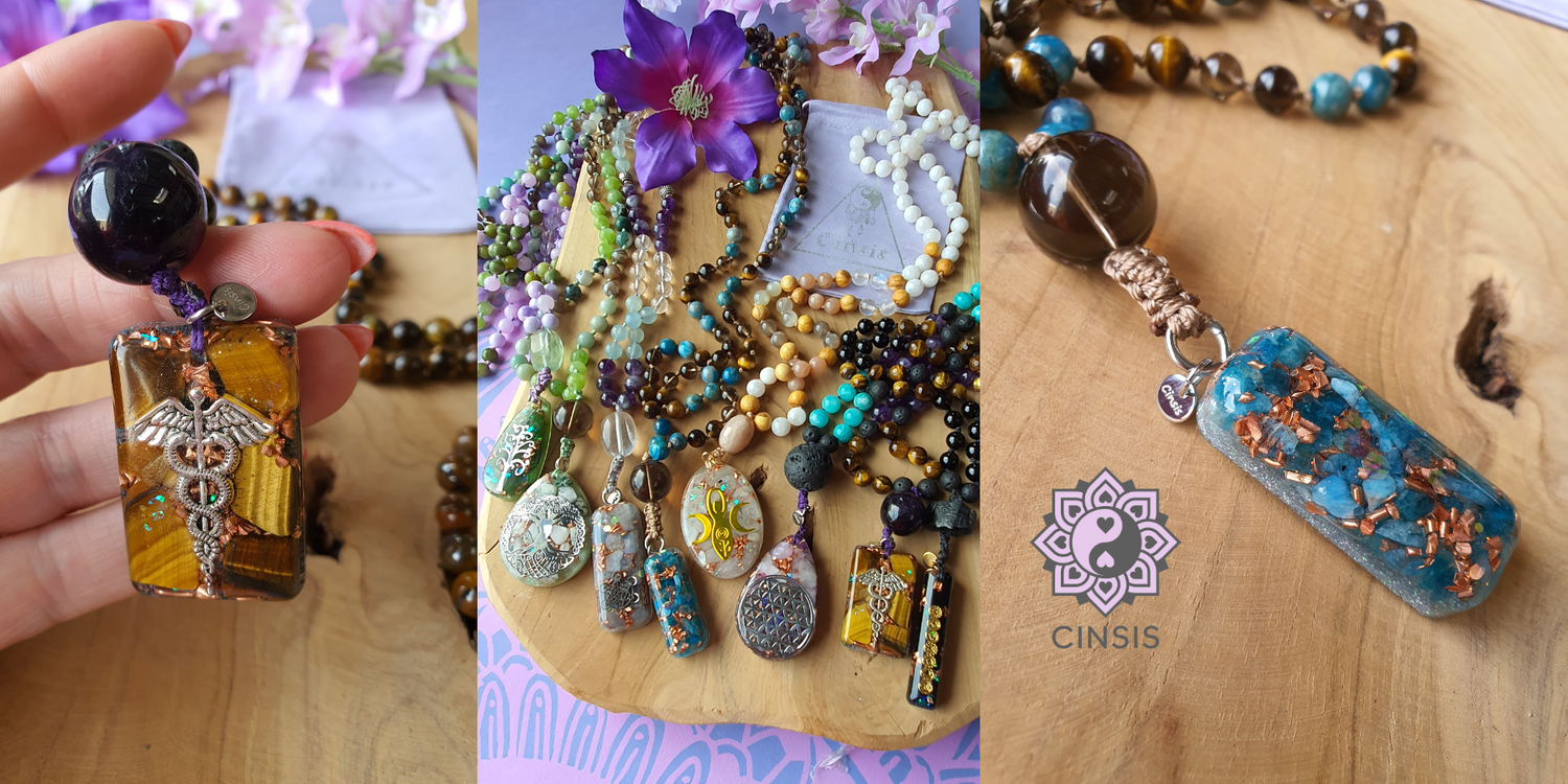 Mala ketting met orgonite hanger