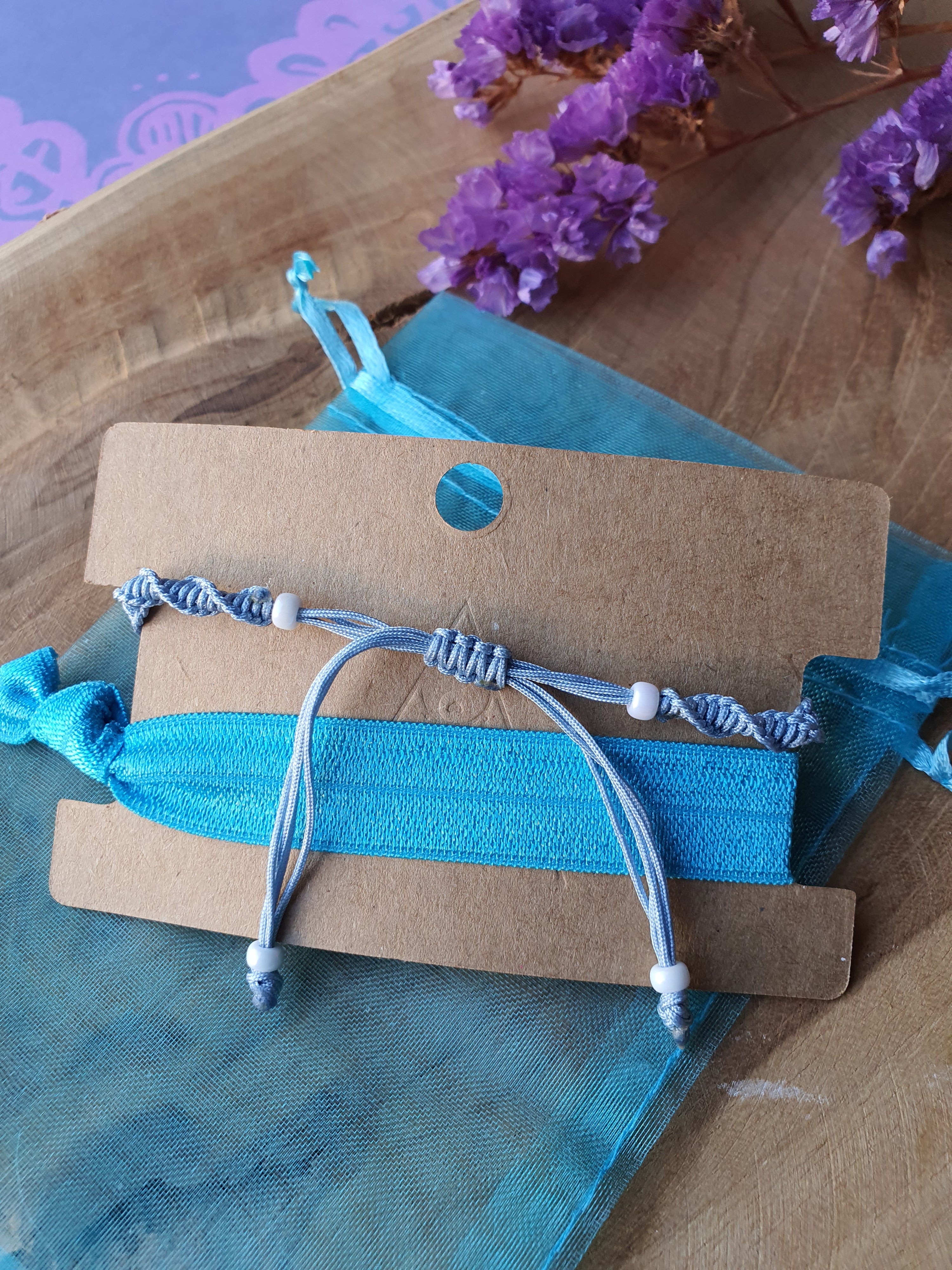 Orgonite armband voor kind Blauwe Calciet met Bergkristal ( nr 3012)