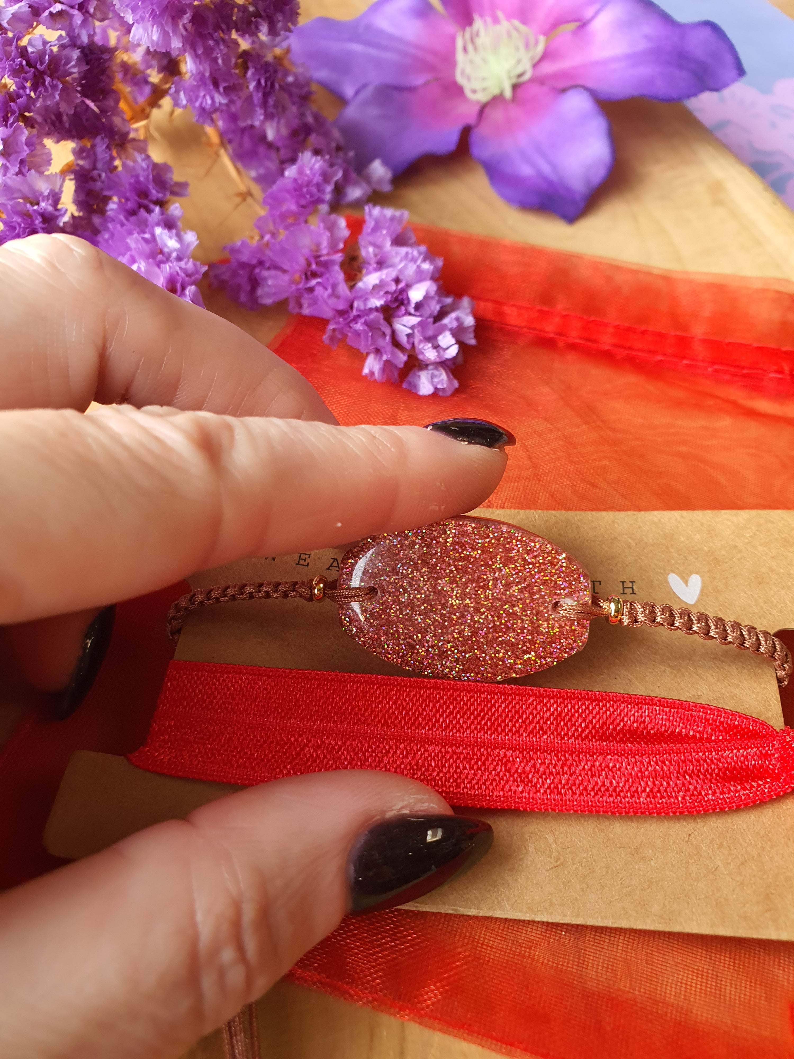 Orgonite Armband Rode Jaspis en Bergkristal (nr 115)