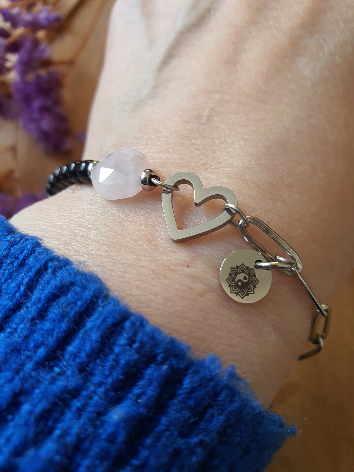 Rozenkwarts Edelsteen Armband. Perfect voor Valentijnsdag / Moederdag!