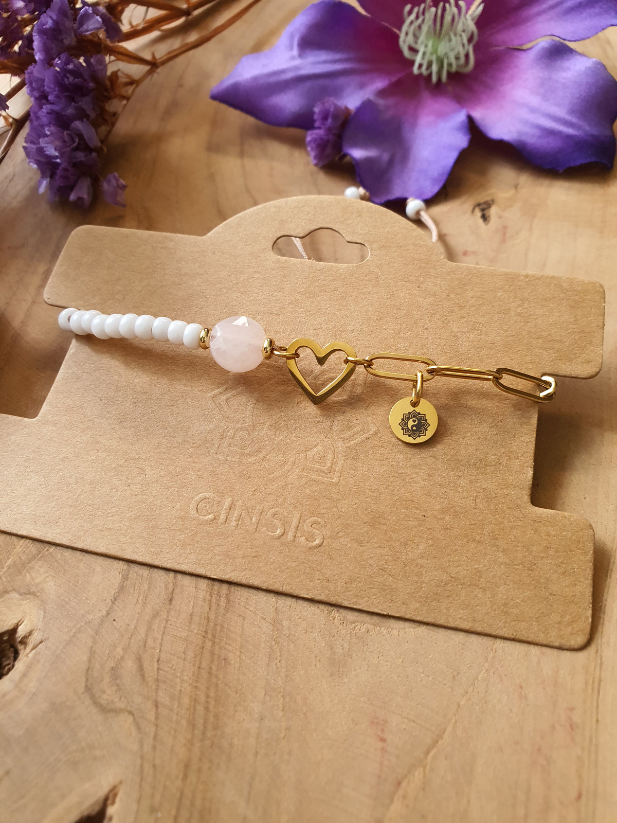 Rozenkwarts Edelsteen Armband. Perfect voor Valentijnsdag / Moederdag!