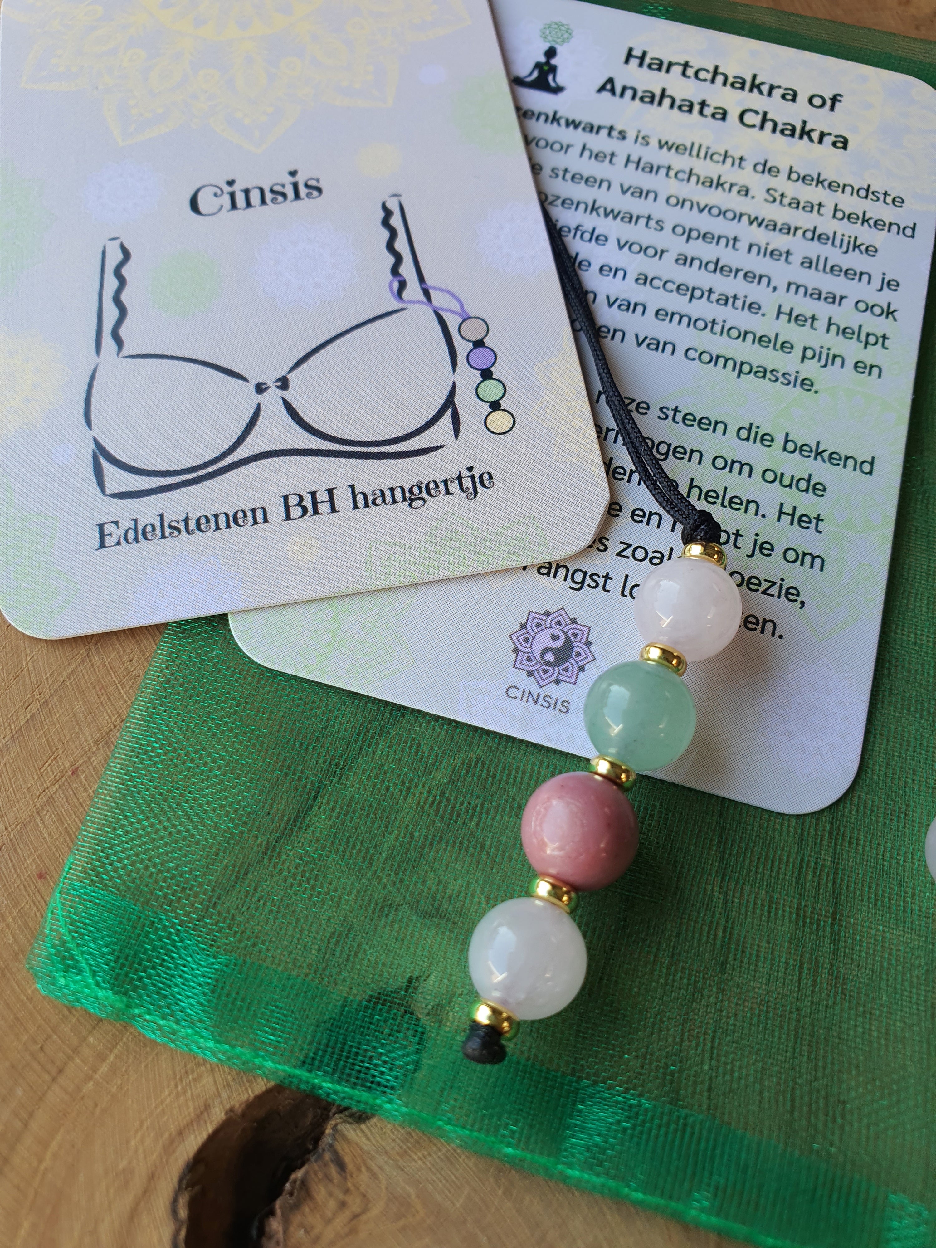 Edelstenen BH Hangertje hartchakra of Anahata Chakra