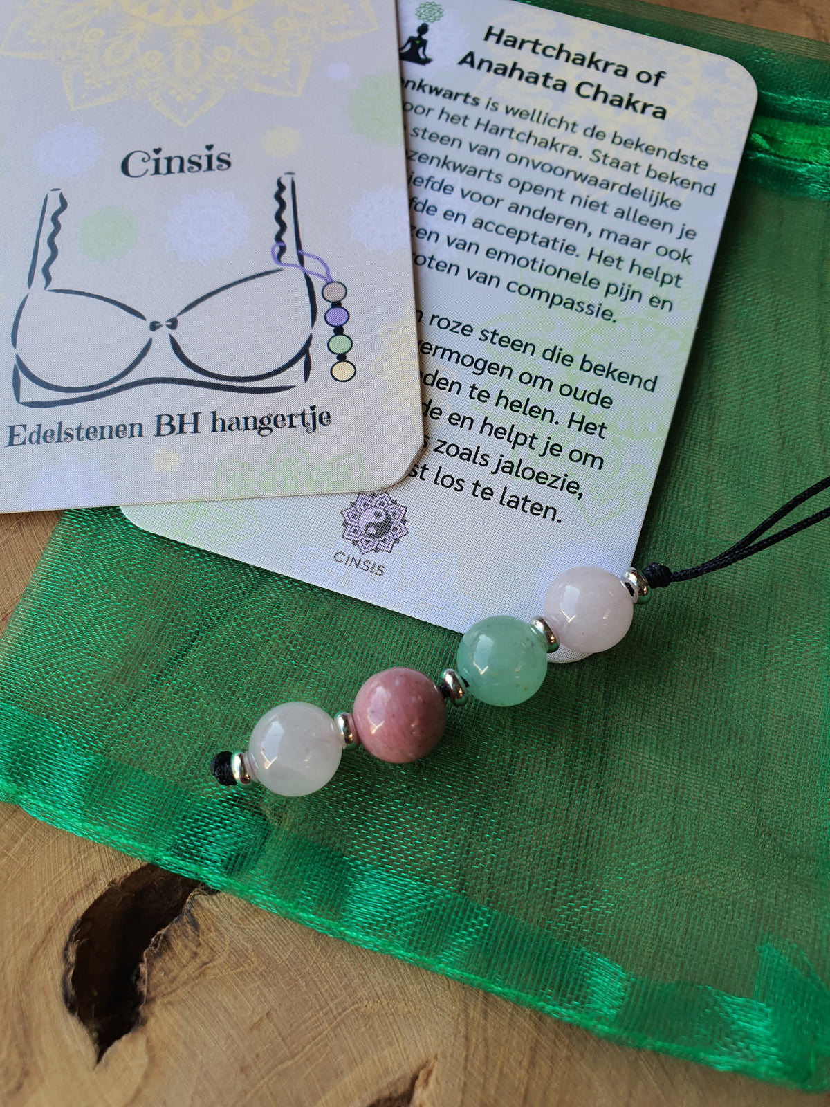 Edelstenen BH Hangertje hartchakra of Anahata Chakra