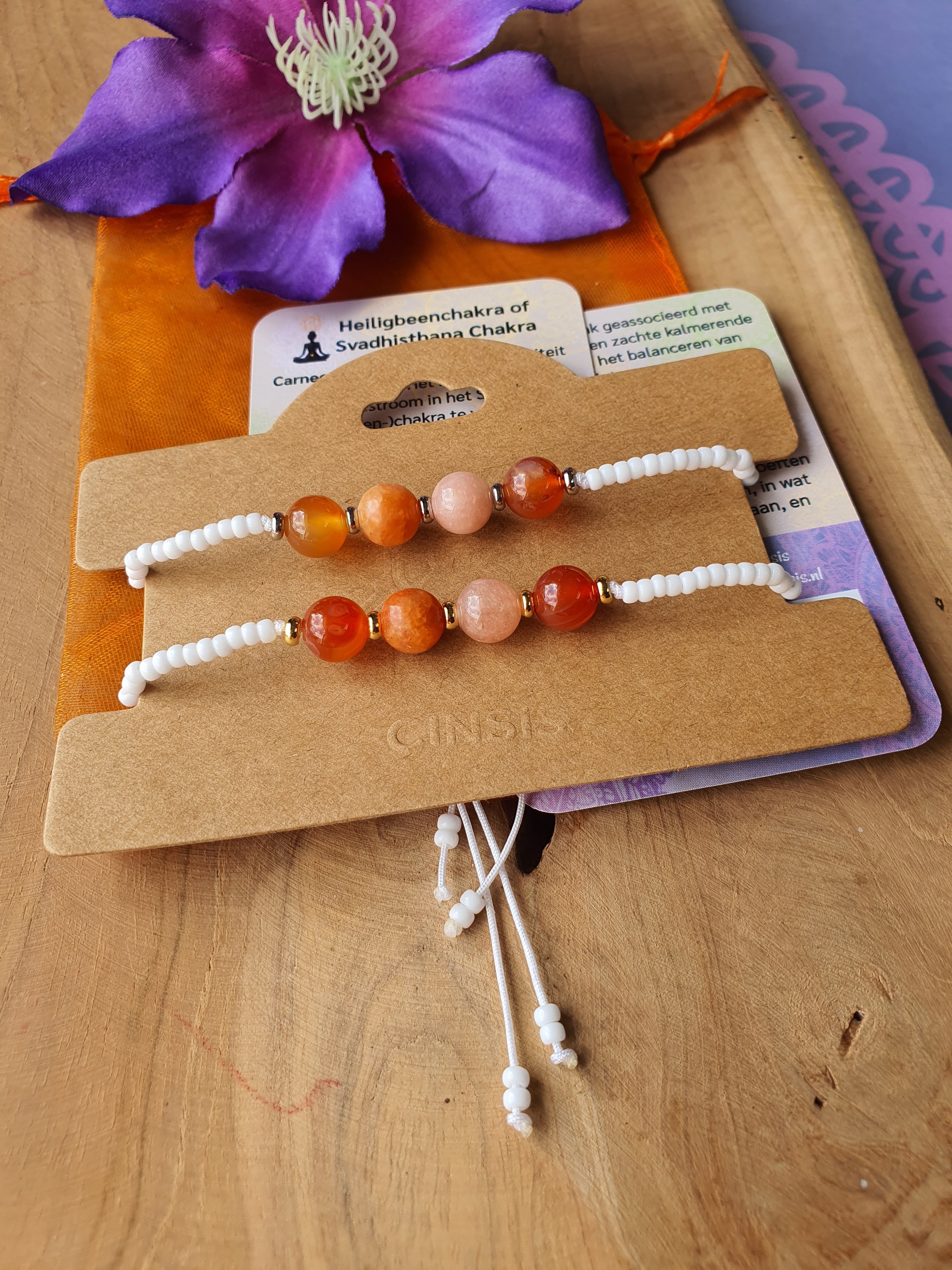 Edelstenen chakra Armband handgemaakt Sacraal chakra of Svadhisthana Chakra