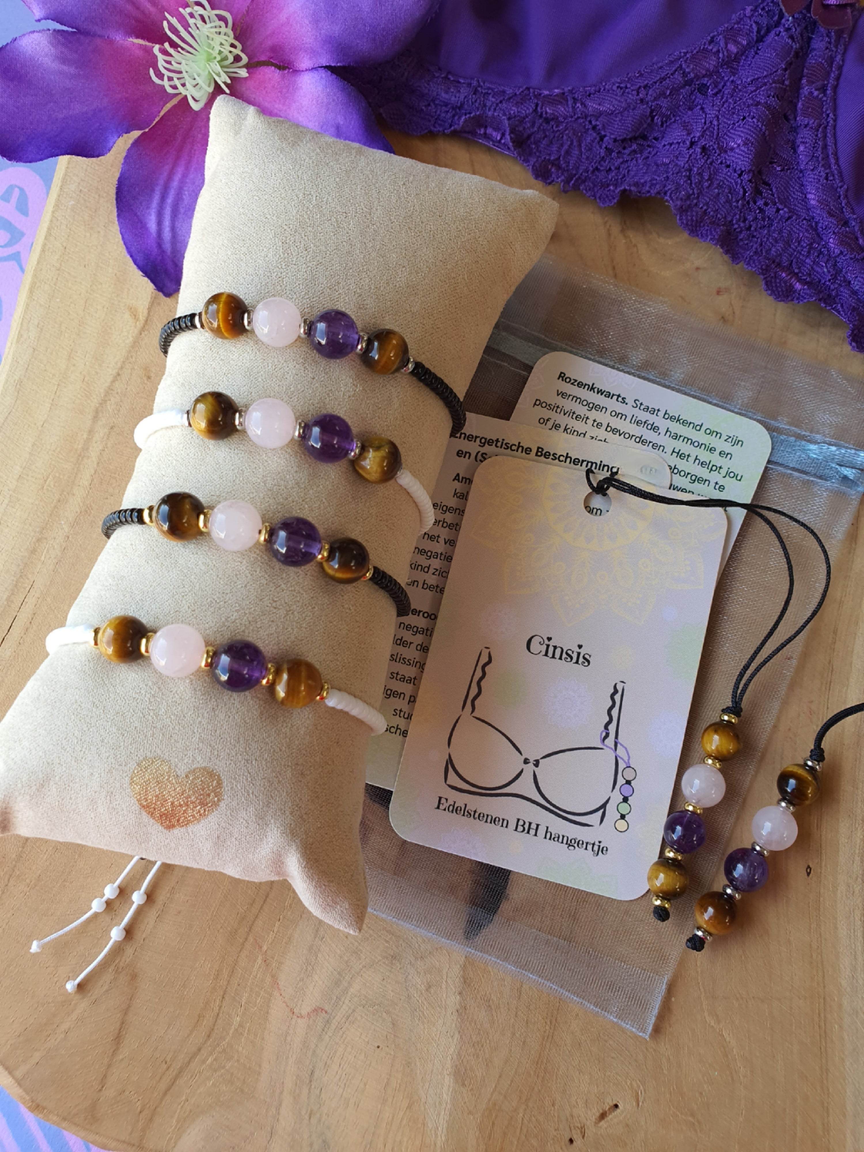 Edelstenen armband handgemaakt Energetische Bescherming HSP (Highly Sensitive Person)  en (Schoolgaande) kinderen