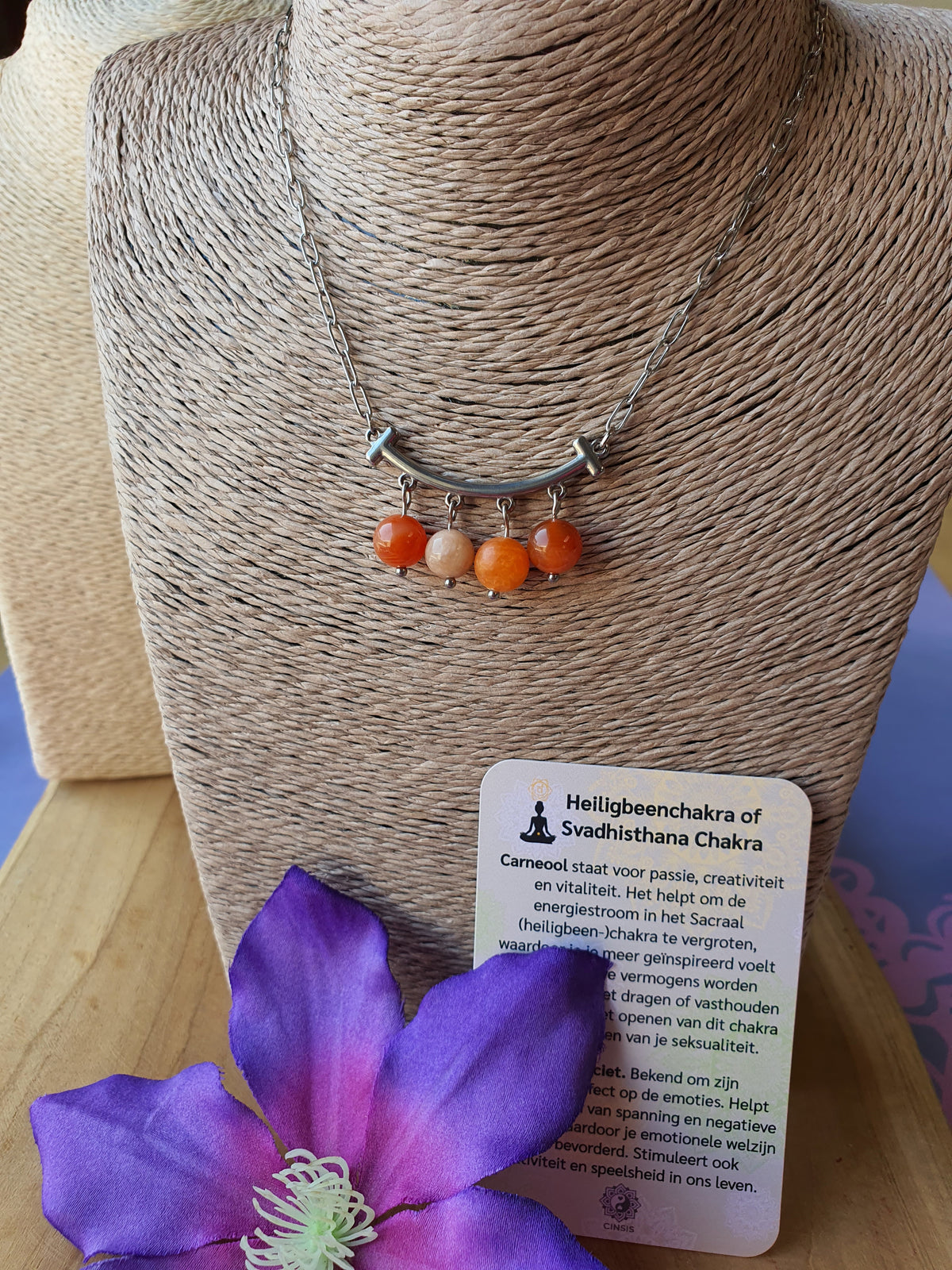 Edelstenen chakra ketting Heiligbeenchakra oftewel Sacraalchakra