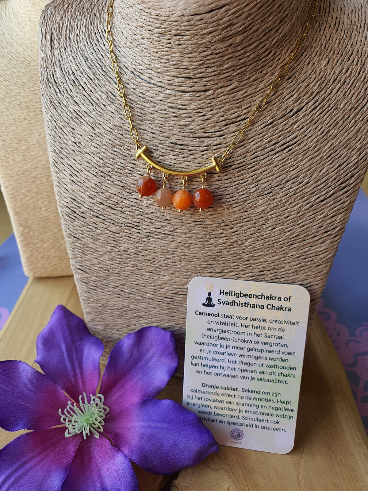 Edelstenen chakra ketting Heiligbeenchakra oftewel Sacraalchakra