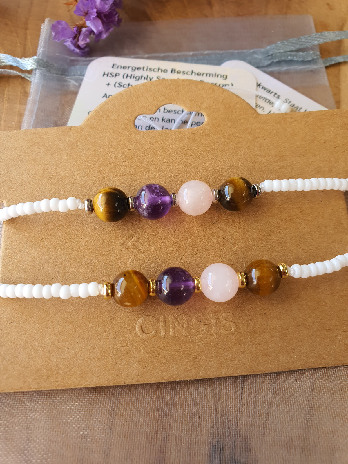 Edelstenen armband handgemaakt Energetische Bescherming HSP (Highly Sensitive Person)  en (Schoolgaande) kinderen