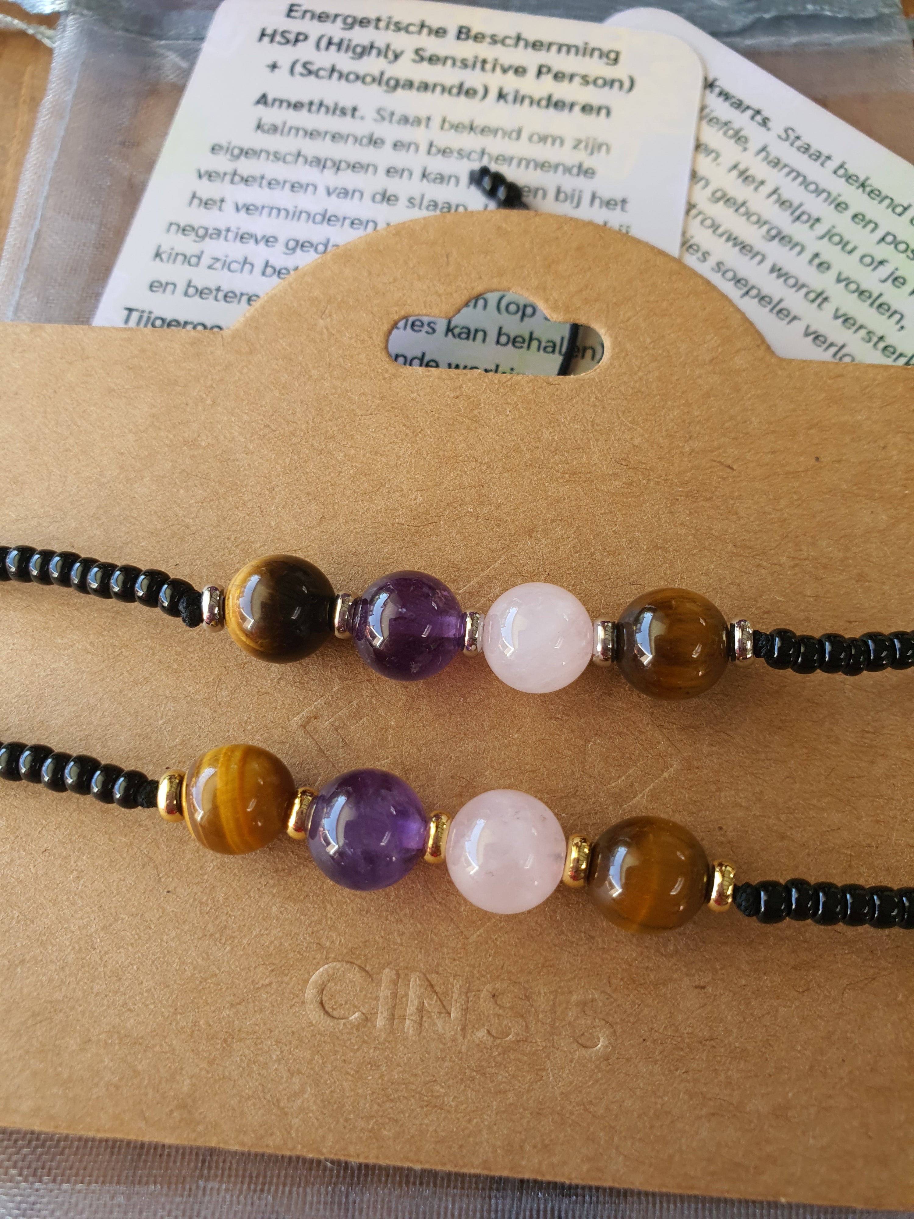 Edelstenen armband handgemaakt Energetische Bescherming HSP (Highly Sensitive Person)  en (Schoolgaande) kinderen