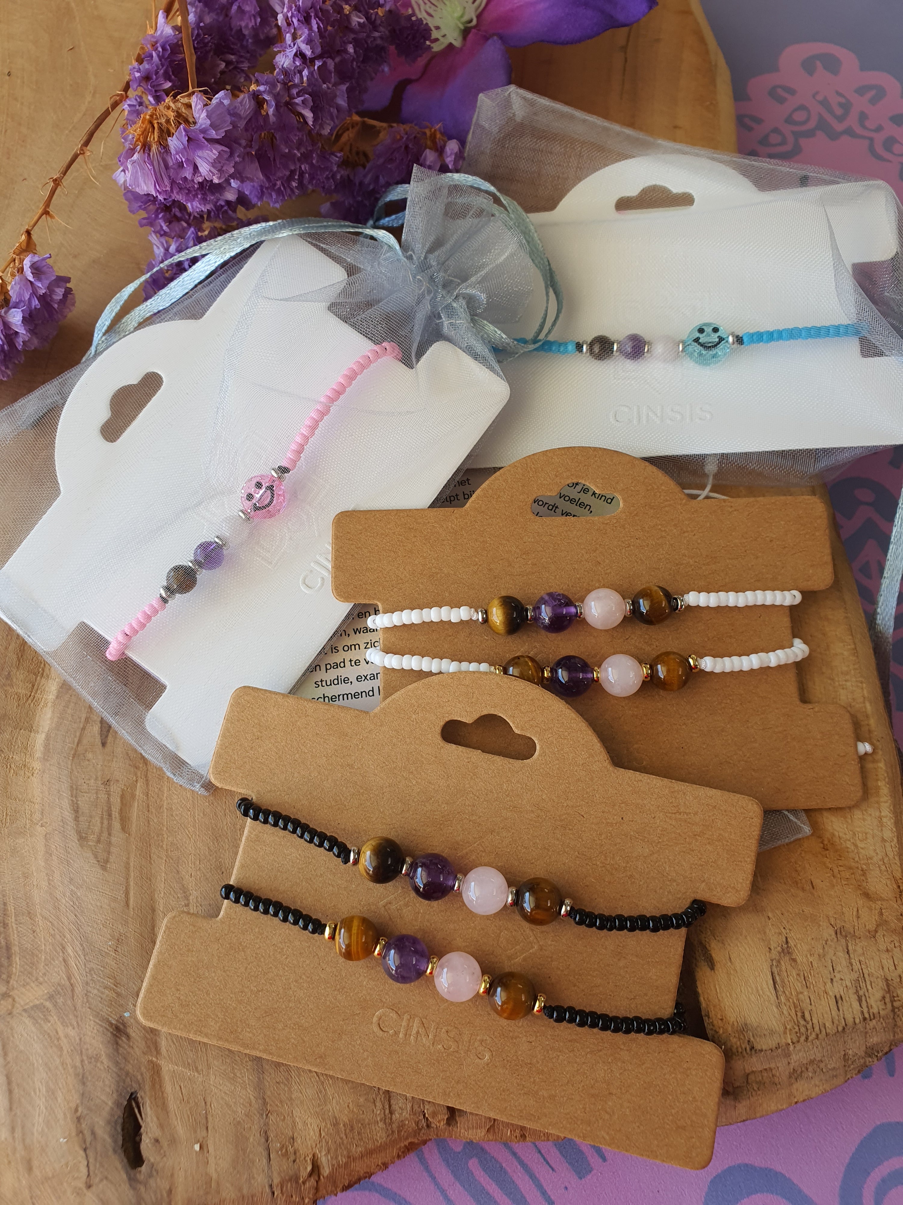 Edelstenen armband handgemaakt Energetische Bescherming HSP (Highly Sensitive Person)  en (Schoolgaande) kinderen