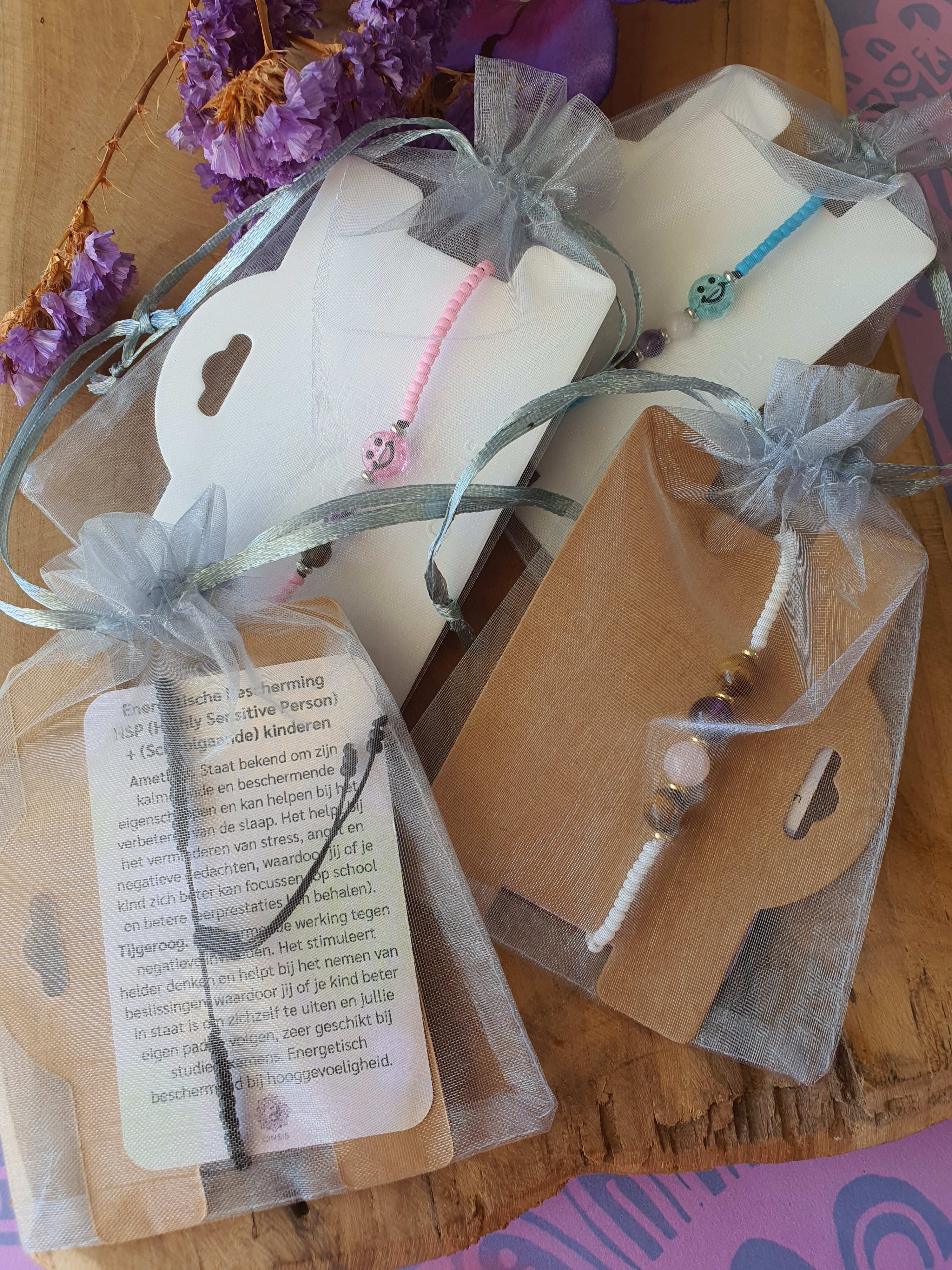 Edelstenen armband handgemaakt Energetische Bescherming HSP (Highly Sensitive Person)  en (Schoolgaande) kinderen