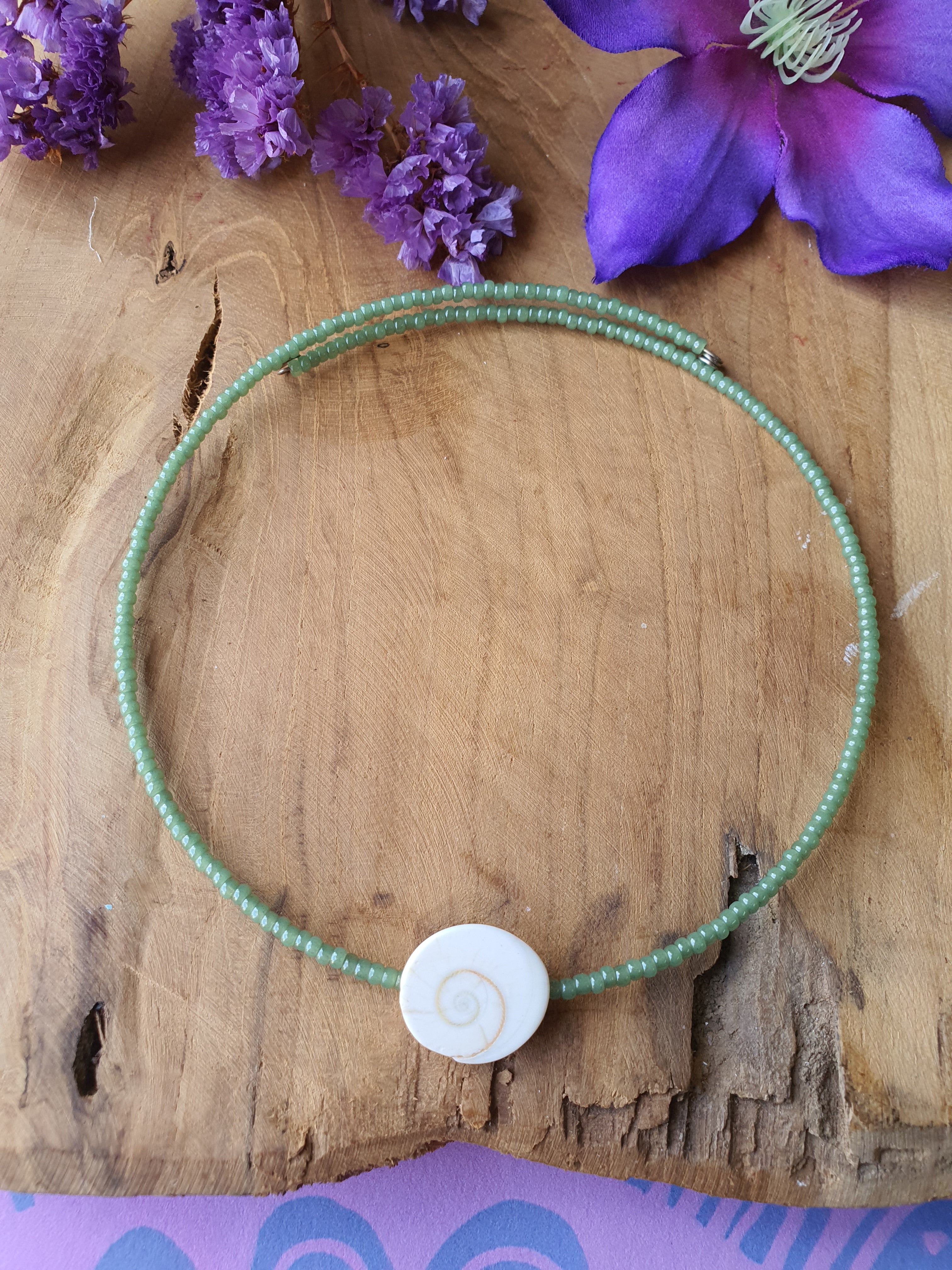 Eye of St Lucia stone choker ketting