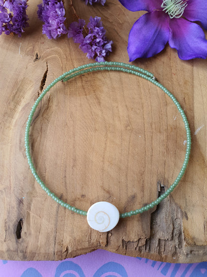 Eye of St Lucia stone choker ketting