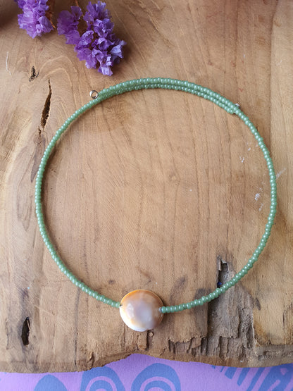Eye of St Lucia stone choker ketting