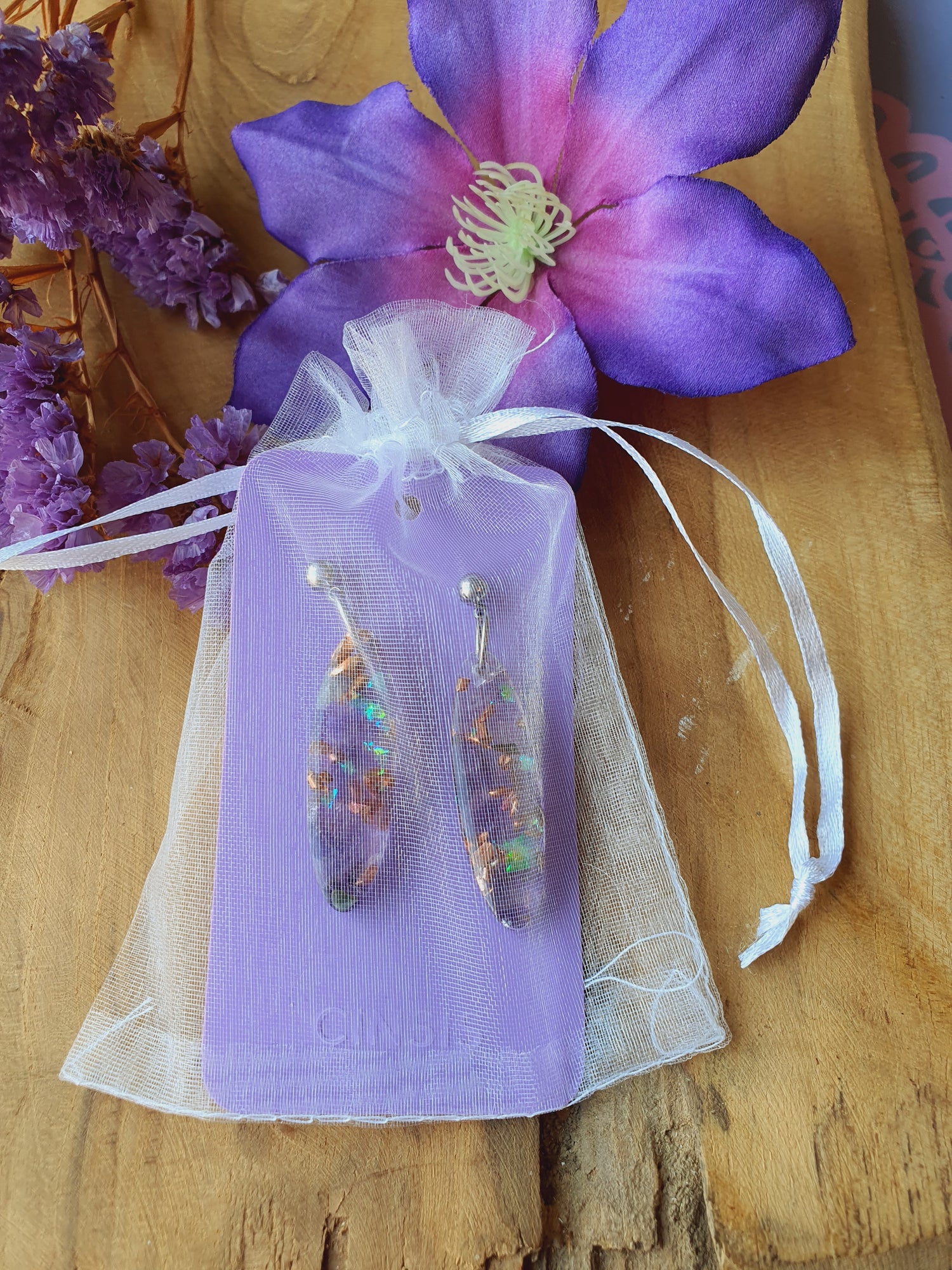 Orgonite Oorbellen Amethist (nr 16)