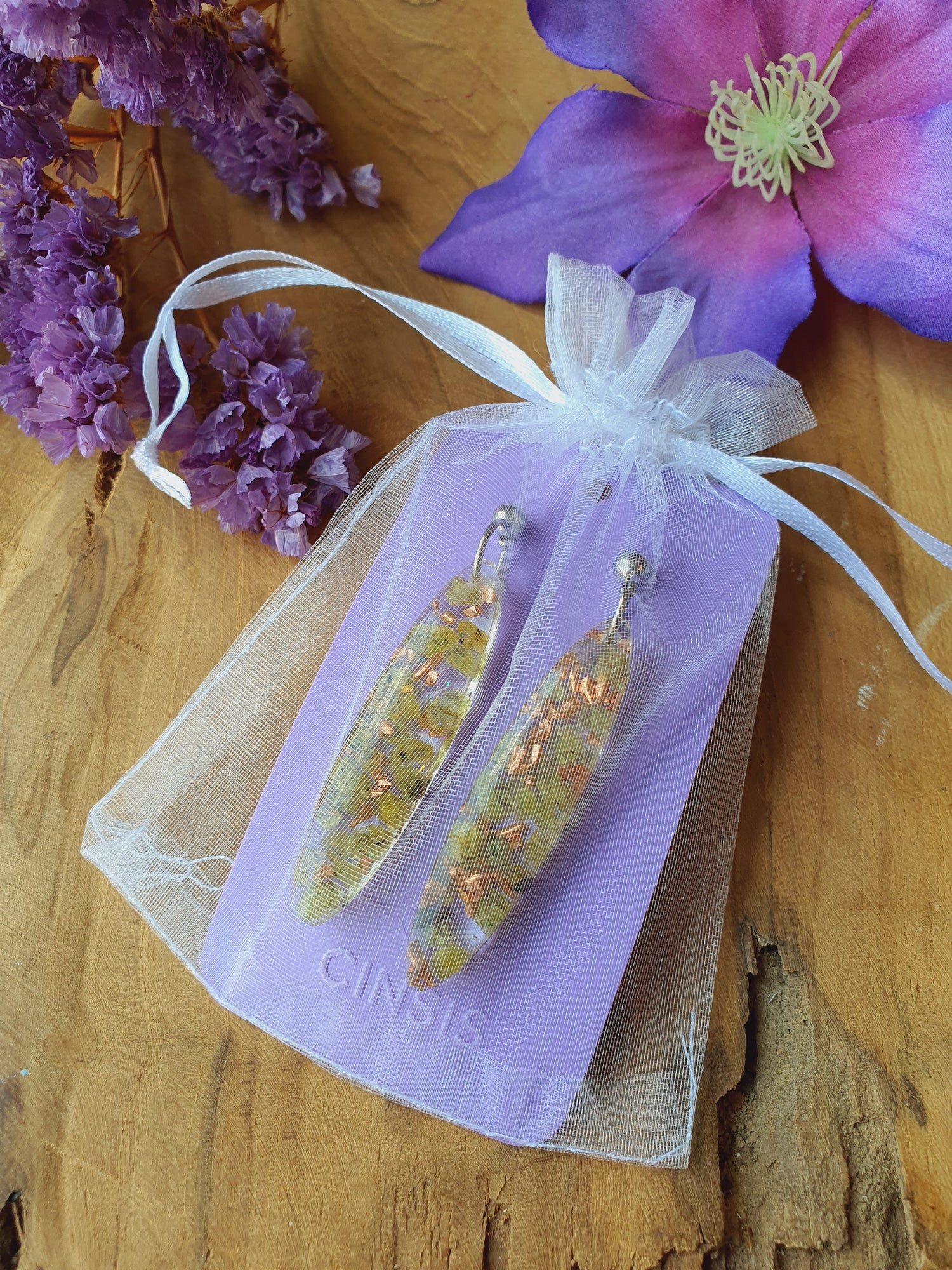 Orgonite Oorbellen Peridoot (Nr 14)