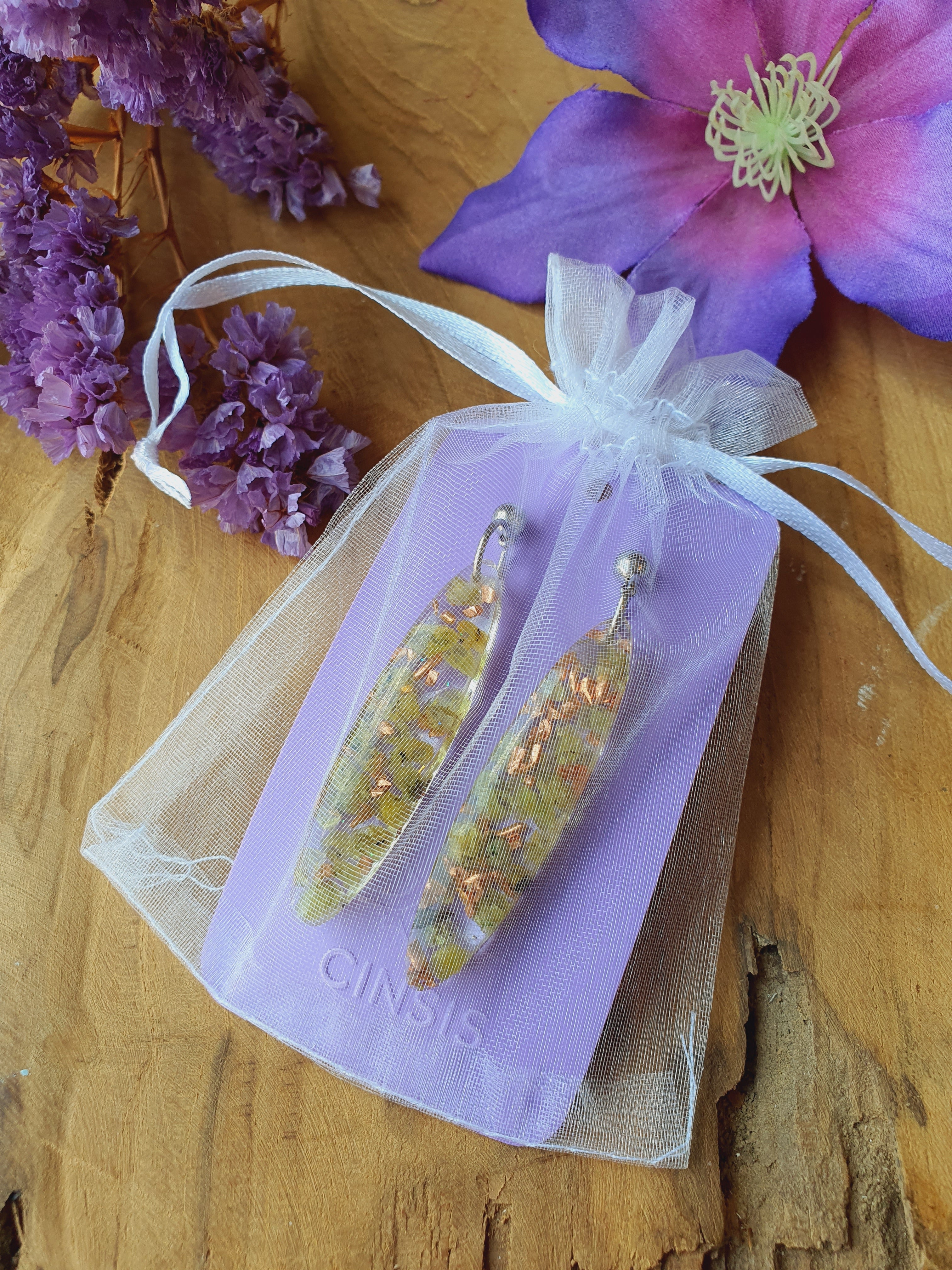 Orgonite Oorbellen Peridoot (Nr 14)