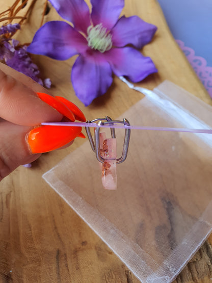 Orgonite Oorbellen Rozenkwarts (nr 19)