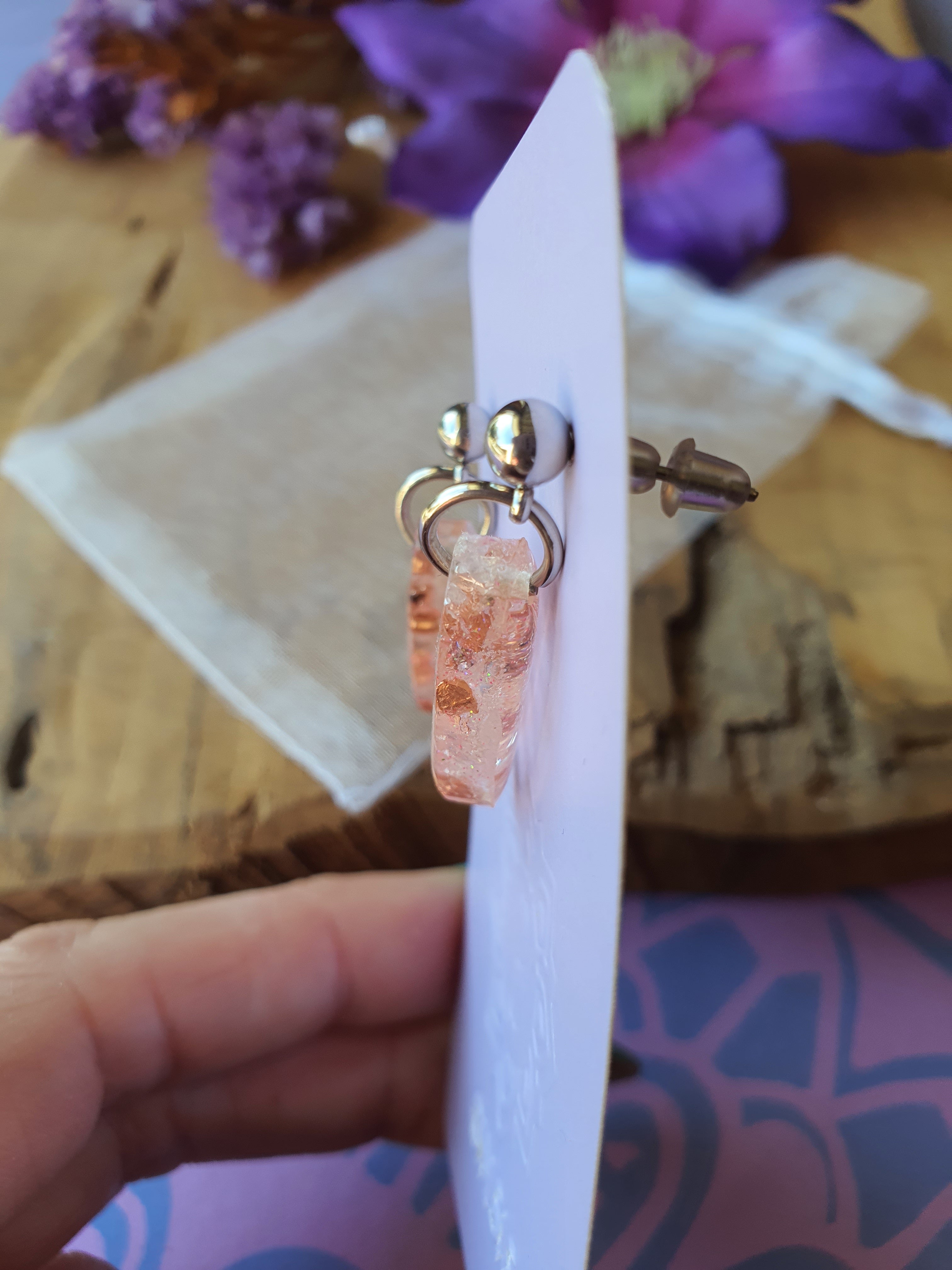 Orgonite Oorbellen Bergkristal (nr 20)