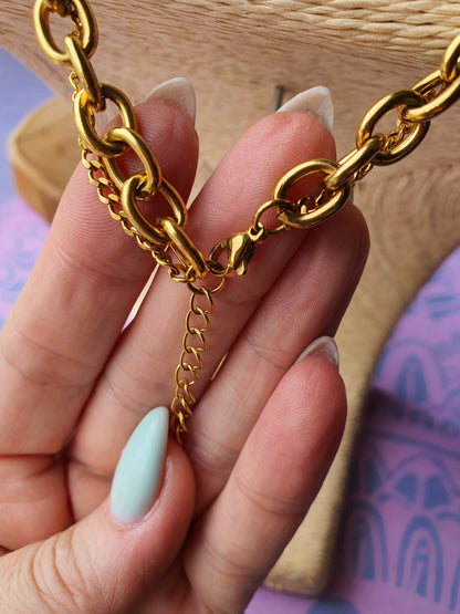 Cinsis Orgonite mix: orgonite Hanger + RVS Goud ketting nr 3019