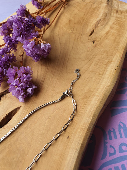 Cinsis Orgonite mix: orgonite Hanger 2 in 1 + RVS Zilver ketting nr 3021